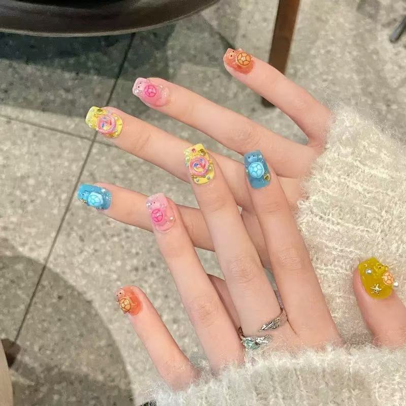 100개 미니 컬러풀 터틀 레진 참 플랫 백 카보숑 카 - Phone Accessories Charms 리뷰 및 가격