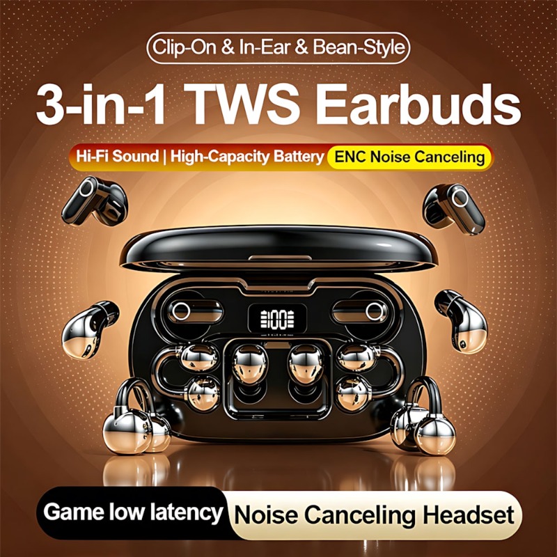 새로운 3-in-1 무선 블루투스 이어폰 미니 이어클립 - Phone Accessories Amazon 리뷰 및 가격